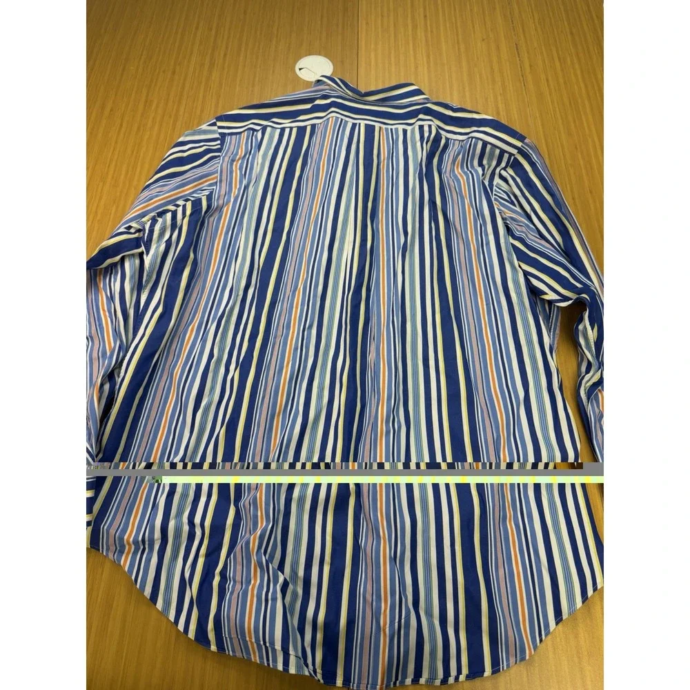 Men's Ralph Lauren Classic Fit XXL Multicolor Stripe Button Front Shirt